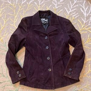 Wilson Maxima vintage Y2K eggplant, purple, suede jacket, medium